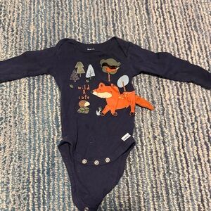 Navy Blue Kids One Piece with Fox Design